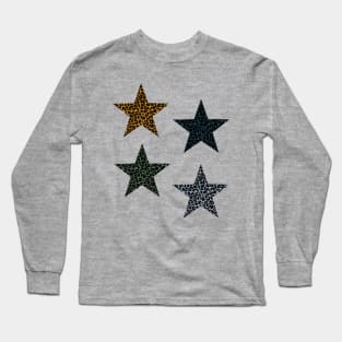 Leopard Print Stars Pack on Grey Long Sleeve T-Shirt